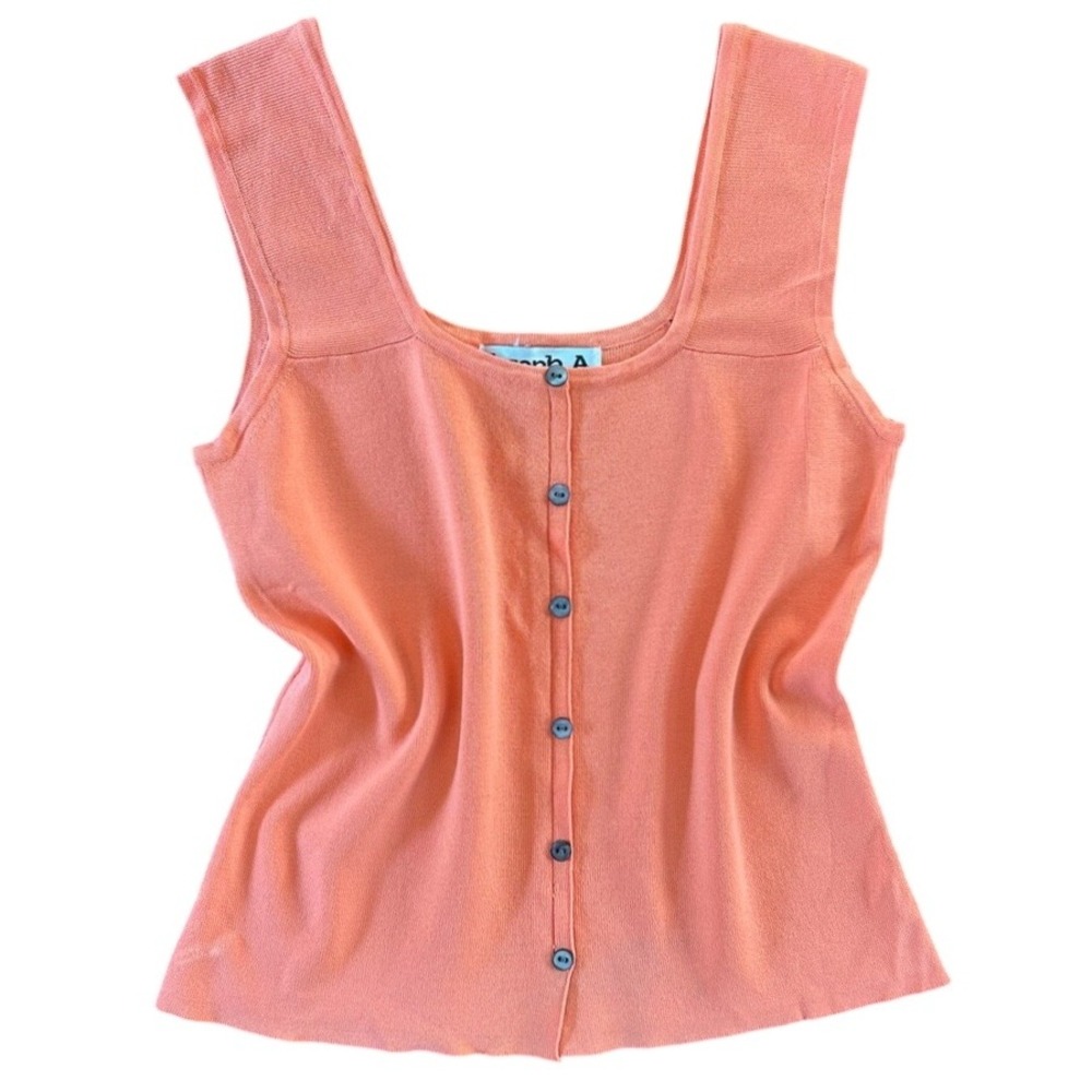 Joseph A Coral Button-Up Tank Top